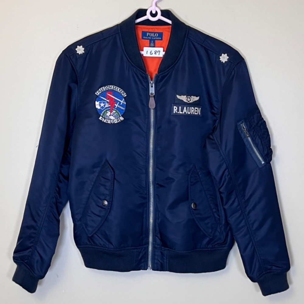 Polo Ralph Lauren Coastal Military Twill Bomber Jacket - Men's Size L - Blue - Picture 2 of 10